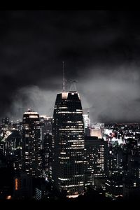 Preview wallpaper dark city, night, fantasy, skyscrapers