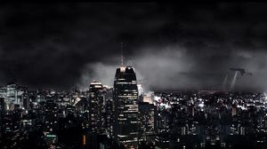 Preview wallpaper dark city, night, fantasy, skyscrapers