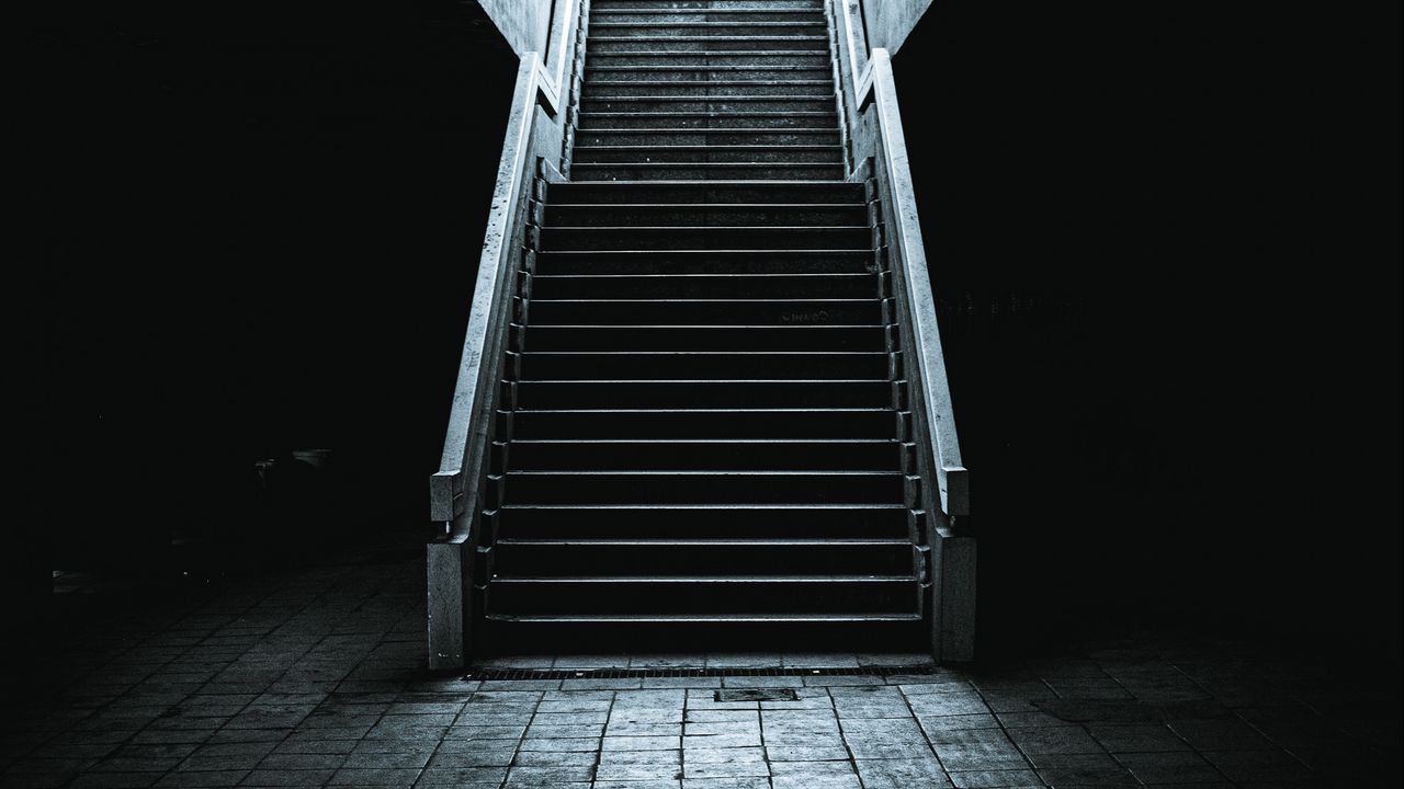 Wallpaper dark, stairs, tunnel