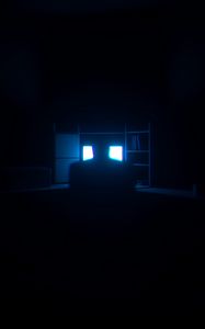 Preview wallpaper darkness, monitor, glow, dark, room