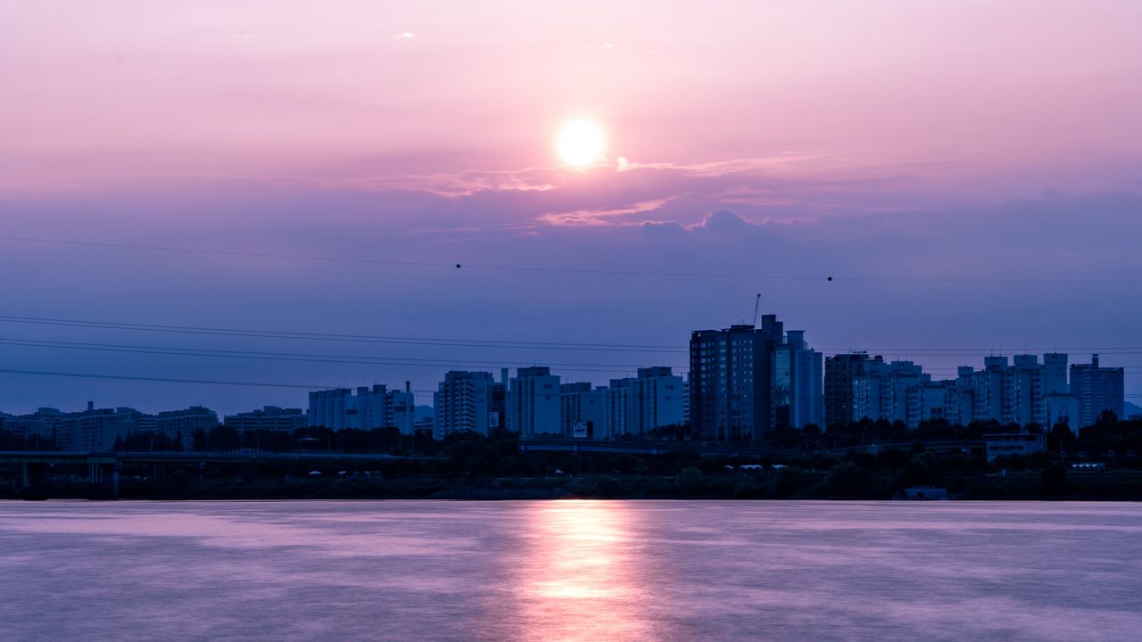 Wallpaper dawn, city, panorama
