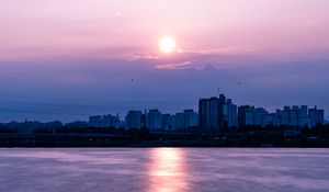 Preview wallpaper dawn, city, panorama