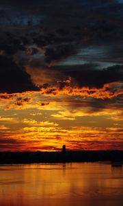 Preview wallpaper dawn, clouds, ocean, miami, florida, usa, bay, biscayne