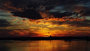 Preview wallpaper dawn, clouds, ocean, miami, florida, usa, bay, biscayne