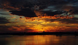 Preview wallpaper dawn, clouds, ocean, miami, florida, usa, bay, biscayne