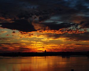 Preview wallpaper dawn, clouds, ocean, miami, florida, usa, bay, biscayne