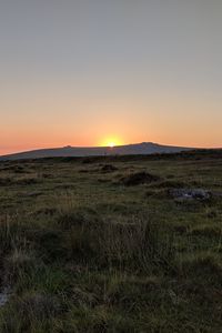 Preview wallpaper dawn, landscape, nature, hills, grass