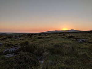 Preview wallpaper dawn, landscape, nature, hills, grass