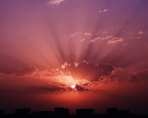 Preview wallpaper dawn, sky, sun, sunrise, clouds