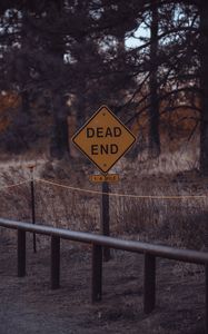 Preview wallpaper dead end, sign, inscription, warning