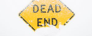 Preview wallpaper dead end, sign, snow, inscription