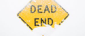 Preview wallpaper dead end, sign, snow, inscription