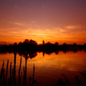 Preview wallpaper decline, evening, orange, lake, horizon