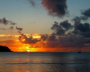 Preview wallpaper decline, hawaii, evening, sea