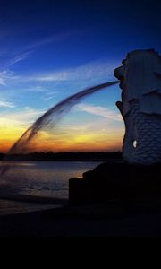 Preview wallpaper decline, sky, statue, sea, fountain