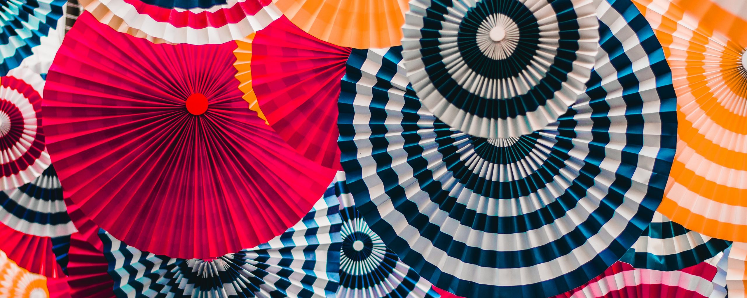 2560x1024 Wallpaper decoration, circles, colorful, bright