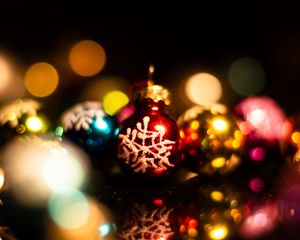 Preview wallpaper decorations, balls, colorful, new year, christmas