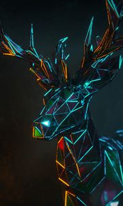 Preview wallpaper deer, 3d, polygon, figure, geometric