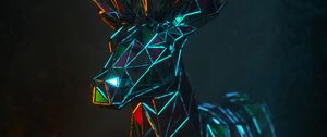 Preview wallpaper deer, 3d, polygon, figure, geometric