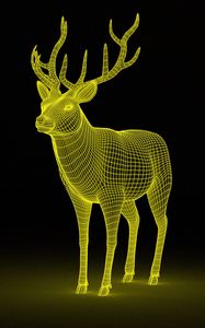 Preview wallpaper deer, abstraction, backlight, grid