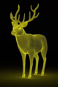 Preview wallpaper deer, abstraction, backlight, grid