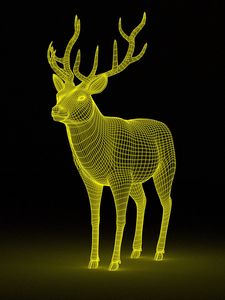 Preview wallpaper deer, abstraction, backlight, grid