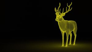 Preview wallpaper deer, abstraction, backlight, grid