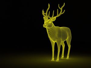 Preview wallpaper deer, abstraction, backlight, grid