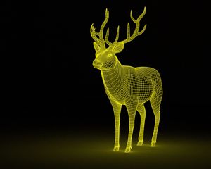 Preview wallpaper deer, abstraction, backlight, grid