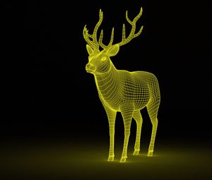 Preview wallpaper deer, abstraction, backlight, grid