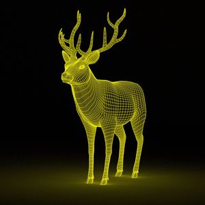 Preview wallpaper deer, abstraction, backlight, grid