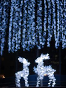 Preview wallpaper deer, glare, bokeh, christmas, new year