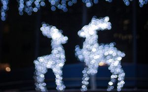 Preview wallpaper deer, glare, bokeh, christmas, new year