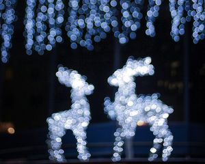 Preview wallpaper deer, glare, bokeh, christmas, new year