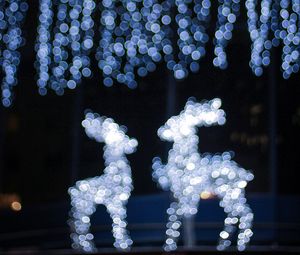 Preview wallpaper deer, glare, bokeh, christmas, new year