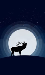 Preview wallpaper deer, moon, vector