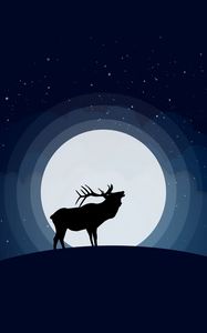 Preview wallpaper deer, moon, vector