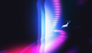 Preview wallpaper deer, silhouette, light, art