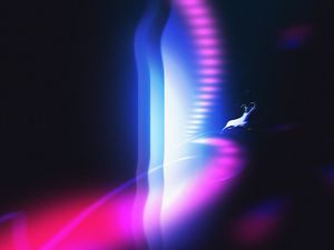 Preview wallpaper deer, silhouette, light, art
