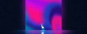 Preview wallpaper deer, silhouette, rectangle, colorful