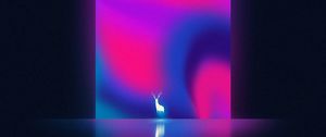 Preview wallpaper deer, silhouette, rectangle, colorful