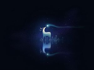 Preview wallpaper deer, starry sky, star, art, reflection