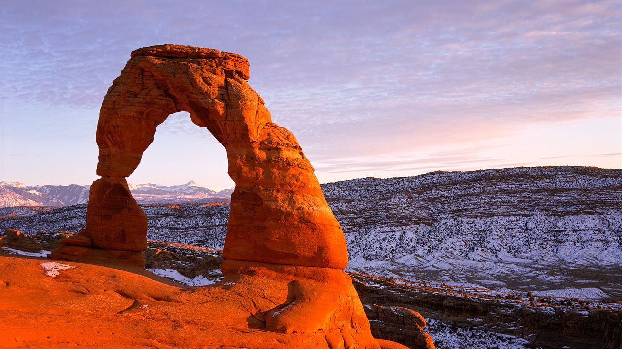 Wallpaper delicate arch, arches, national park, stones, mountains, utah, united states