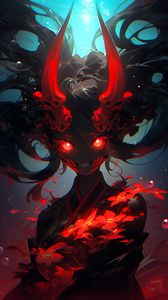 Preview wallpaper demon, devil, horns, evil, anime, kimono