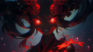 Preview wallpaper demon, devil, horns, evil, anime, kimono