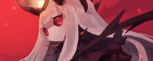 Preview wallpaper demon, horns, glance, anime, art