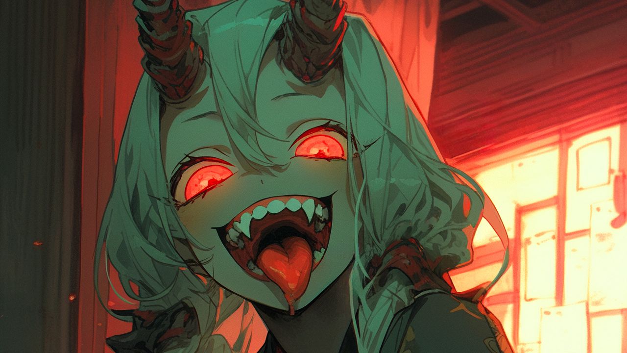 Wallpaper demon, vampire, horns, anime