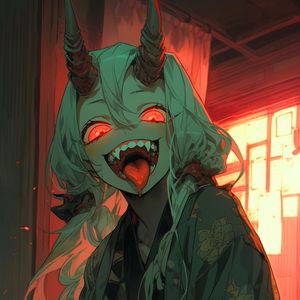 Preview wallpaper demon, vampire, horns, anime
