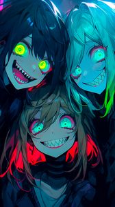 Preview wallpaper demons, monsters, girls, smiles, anime