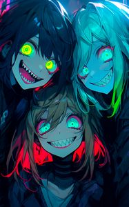 Preview wallpaper demons, monsters, girls, smiles, anime